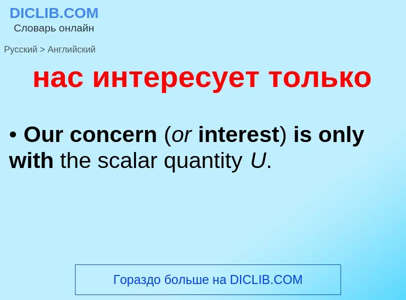 Как переводится нас интересует только на Английский язык