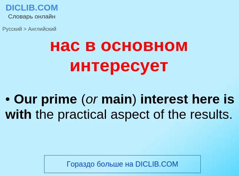 Как переводится нас в основном интересует на Английский язык