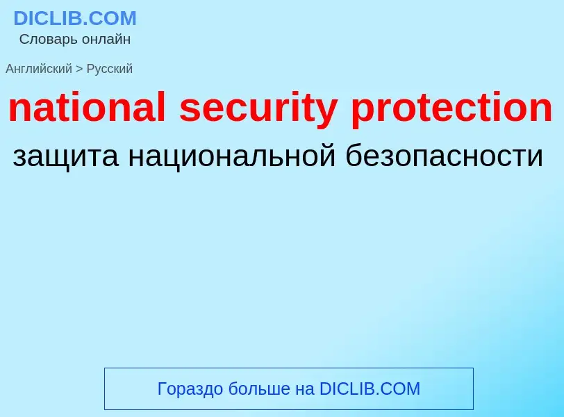 Как переводится national security protection на Русский язык