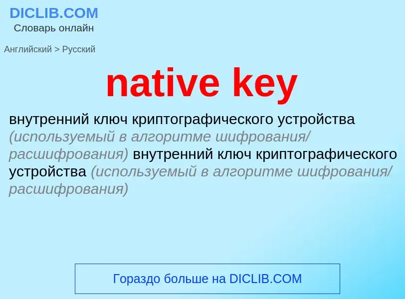 Как переводится native key на Русский язык