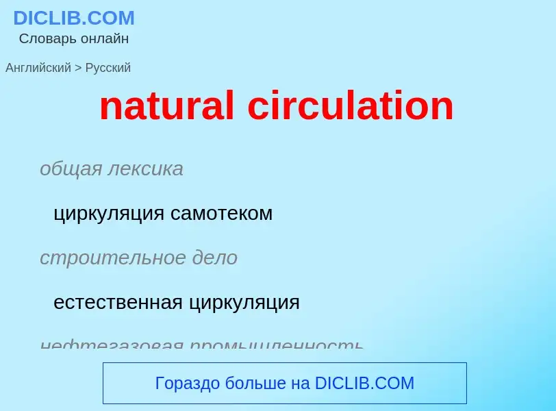 Как переводится natural circulation на Русский язык