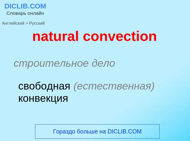 What is the Russian for natural convection? Translation of &#39natural convection&#39 to Russian