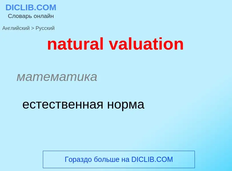 Vertaling van &#39natural valuation&#39 naar Russisch