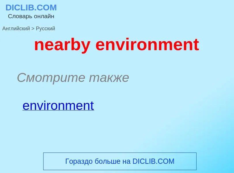 Как переводится nearby environment на Русский язык