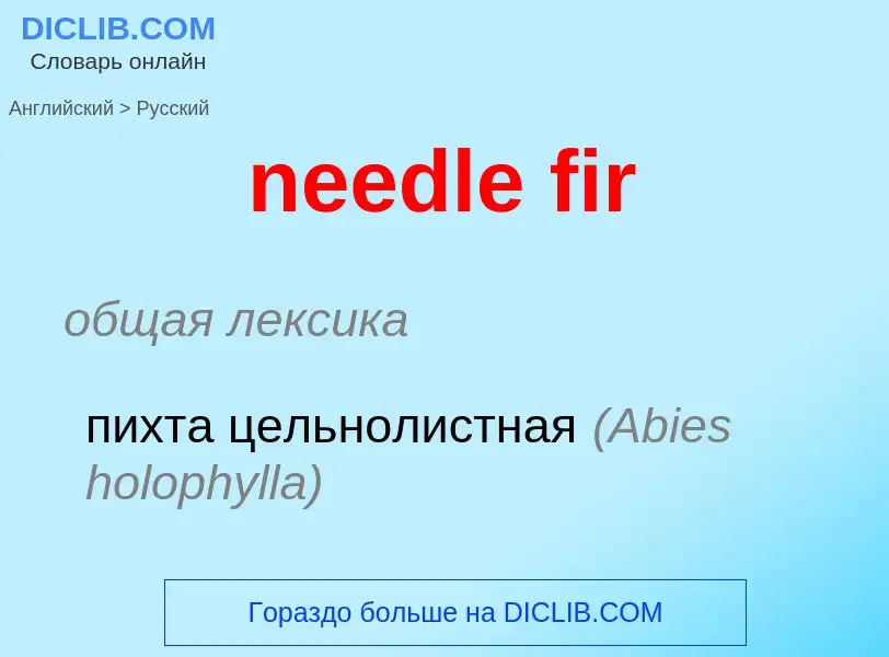 Μετάφραση του &#39needle fir&#39 σε Ρωσικά