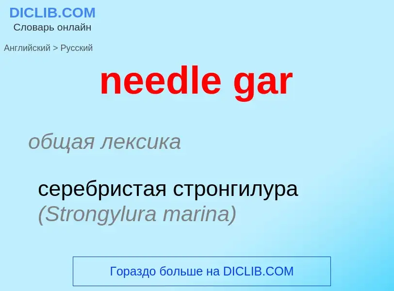 What is the Russian for needle gar? Translation of &#39needle gar&#39 to Russian