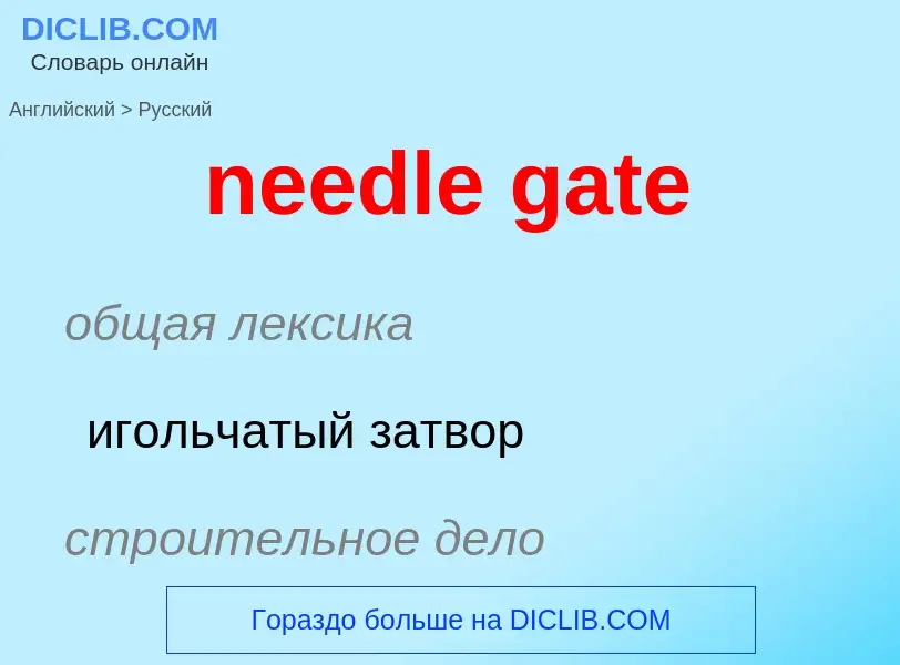 Vertaling van &#39needle gate&#39 naar Russisch