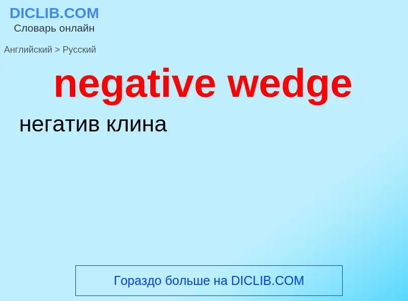 Как переводится negative wedge на Русский язык