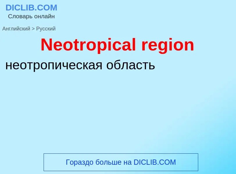 ¿Cómo se dice Neotropical region en Ruso? Traducción de &#39Neotropical region&#39 al Ruso