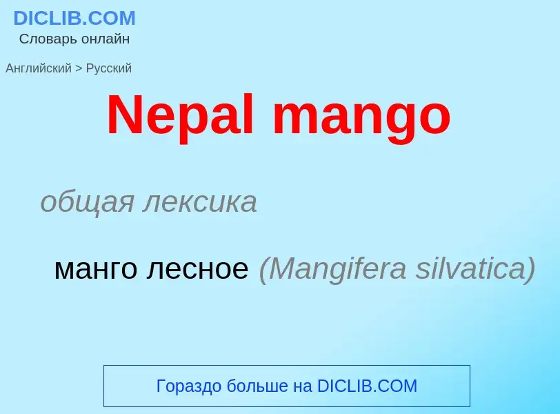 ¿Cómo se dice Nepal mango en Ruso? Traducción de &#39Nepal mango&#39 al Ruso