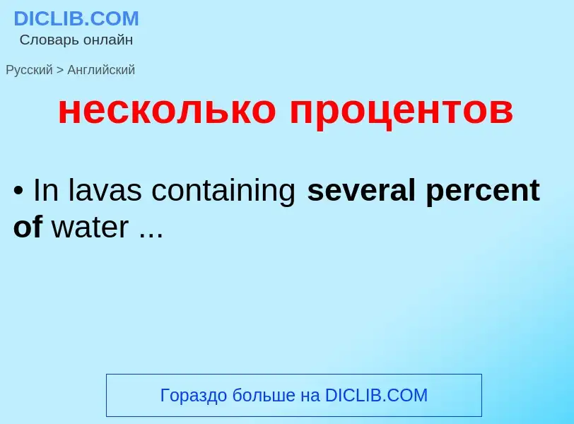 Как переводится несколько процентов на Английский язык