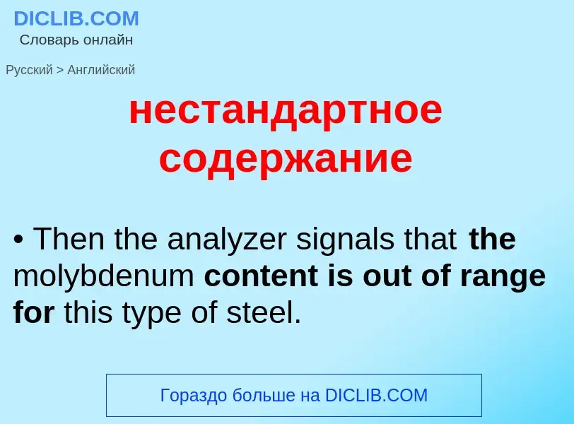 Как переводится нестандартное содержание на Английский язык