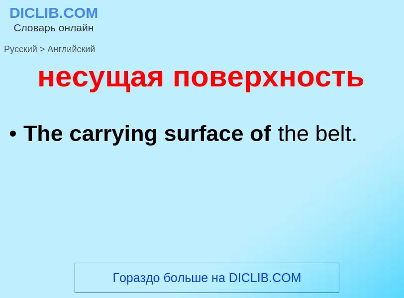 Как переводится несущая поверхность на Английский язык