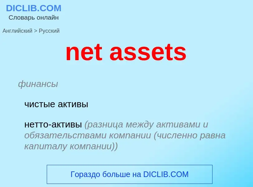 Vertaling van &#39net assets&#39 naar Russisch