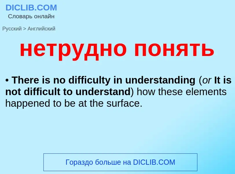 Как переводится нетрудно понять на Английский язык