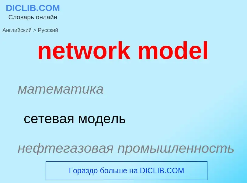 Как переводится network model на Русский язык