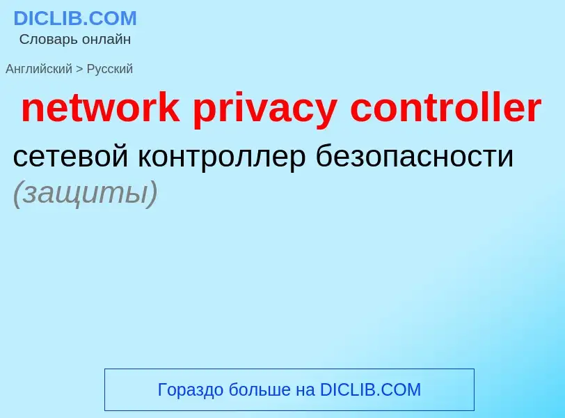 Как переводится network privacy controller на Русский язык