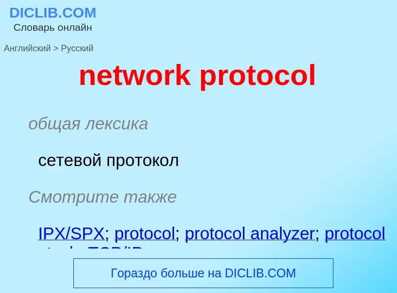 What is the Russian for network protocol? Translation of &#39network protocol&#39 to Russian