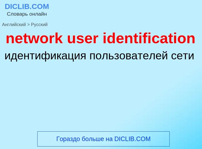 Vertaling van &#39network user identification&#39 naar Russisch