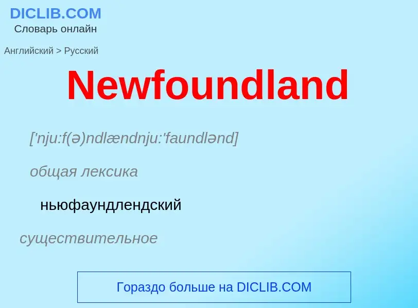 Übersetzung von &#39Newfoundland&#39 in Russisch