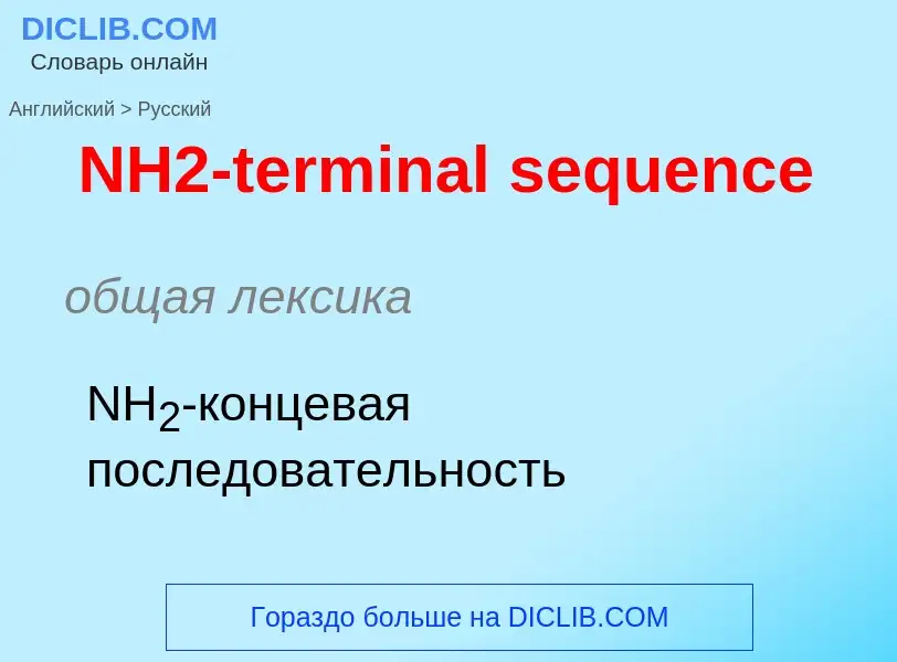 Vertaling van &#39NH2-terminal sequence&#39 naar Russisch