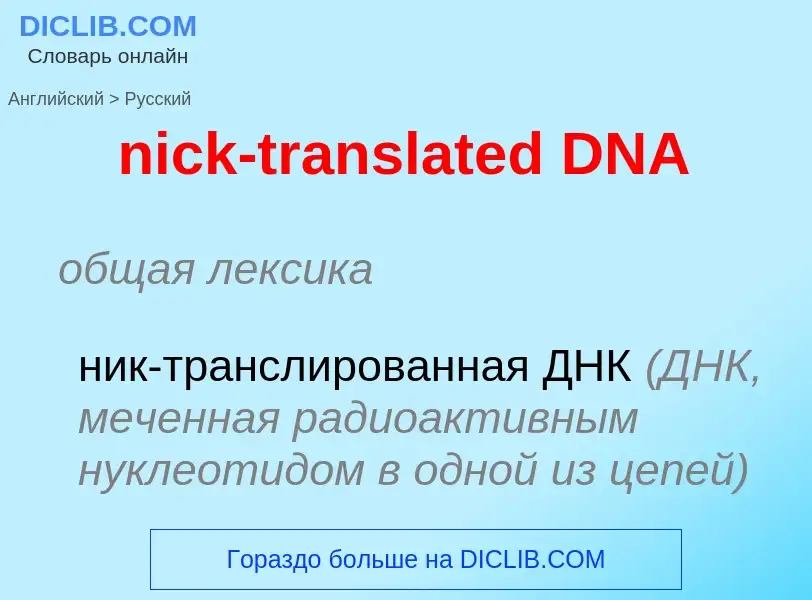 Vertaling van &#39nick-translated DNA&#39 naar Russisch