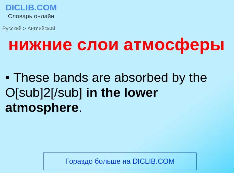 Как переводится нижние слои атмосферы на Английский язык