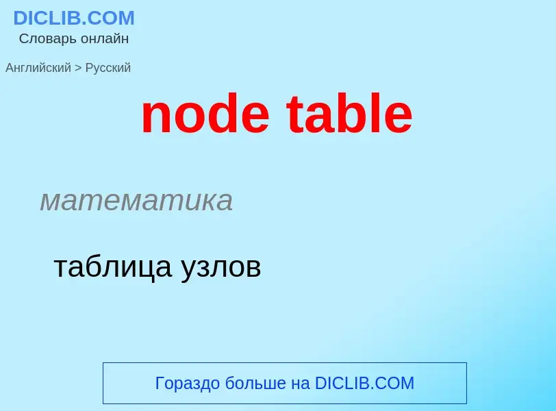 Как переводится node table на Русский язык