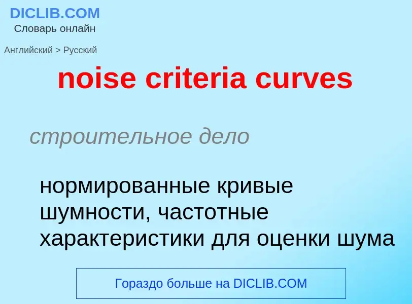 Как переводится noise criteria curves на Русский язык