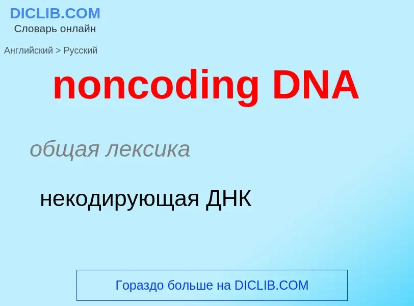 Traduzione di &#39noncoding DNA&#39 in Russo