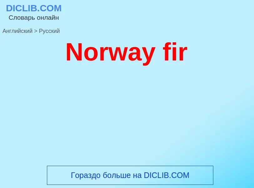 Μετάφραση του &#39Norway fir&#39 σε Ρωσικά