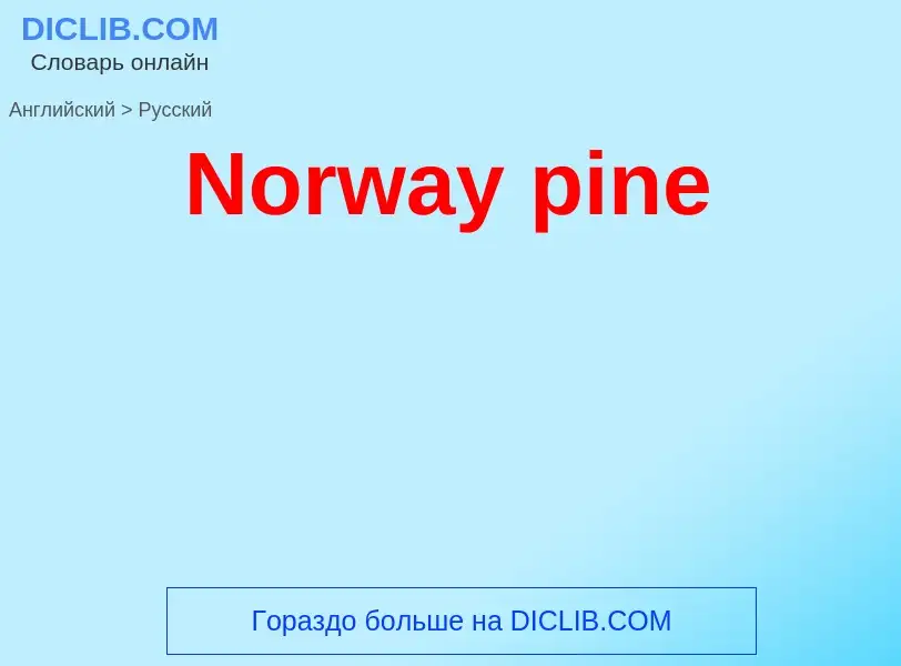 Übersetzung von &#39Norway pine&#39 in Russisch