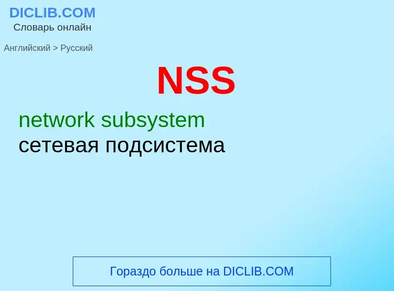 Μετάφραση του &#39NSS&#39 σε Ρωσικά