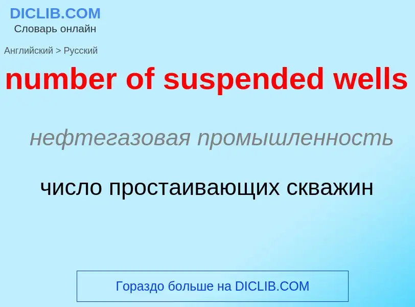 What is the الروسية for number of suspended wells? Translation of &#39number of suspended wells&#39 