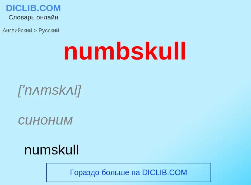 Μετάφραση του &#39numbskull&#39 σε Ρωσικά