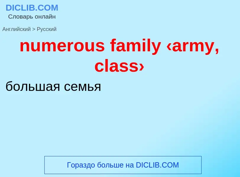 What is the الروسية for numerous family ‹army, class›? Translation of &#39numerous family ‹army, cla