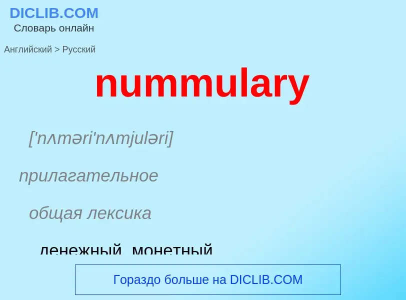 Traduzione di &#39nummulary&#39 in Russo