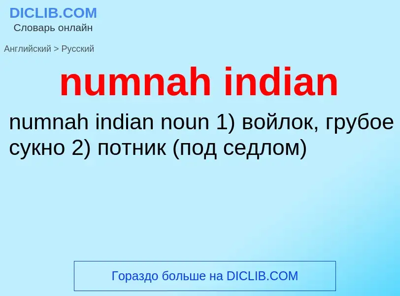 Μετάφραση του &#39numnah indian&#39 σε Ρωσικά