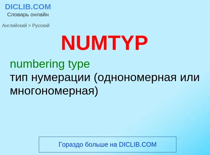 Μετάφραση του &#39NUMTYP&#39 σε Ρωσικά