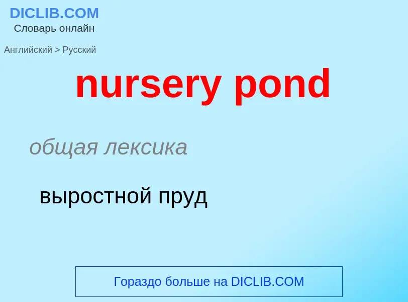 Vertaling van &#39nursery pond&#39 naar Russisch