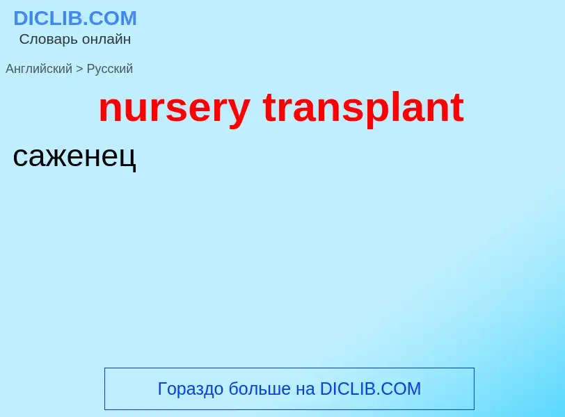 Μετάφραση του &#39nursery transplant&#39 σε Ρωσικά