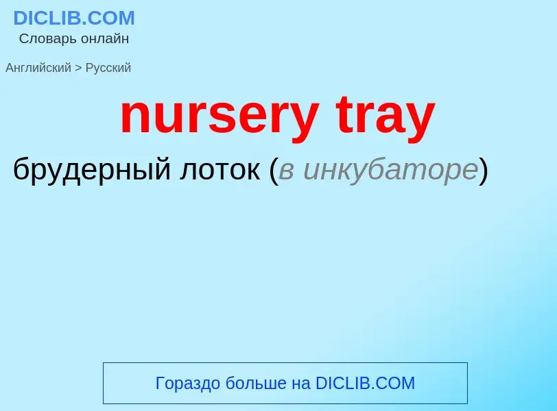 Μετάφραση του &#39nursery tray&#39 σε Ρωσικά