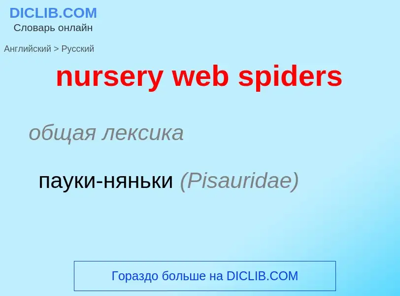 Vertaling van &#39nursery web spiders&#39 naar Russisch