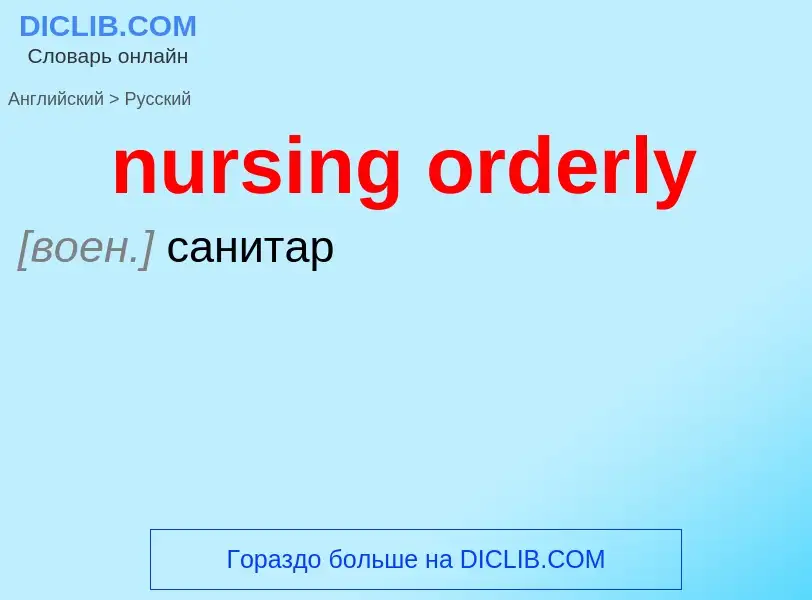 Vertaling van &#39nursing orderly&#39 naar Russisch