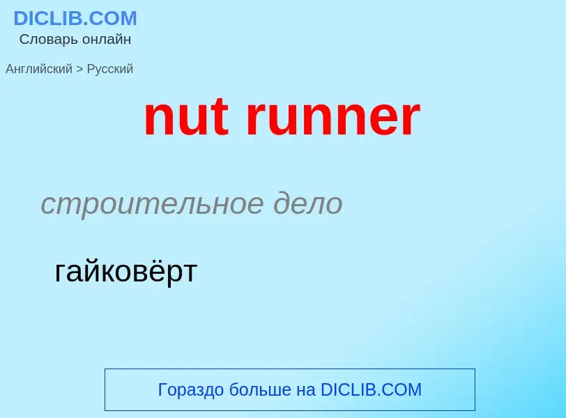 Vertaling van &#39nut runner&#39 naar Russisch