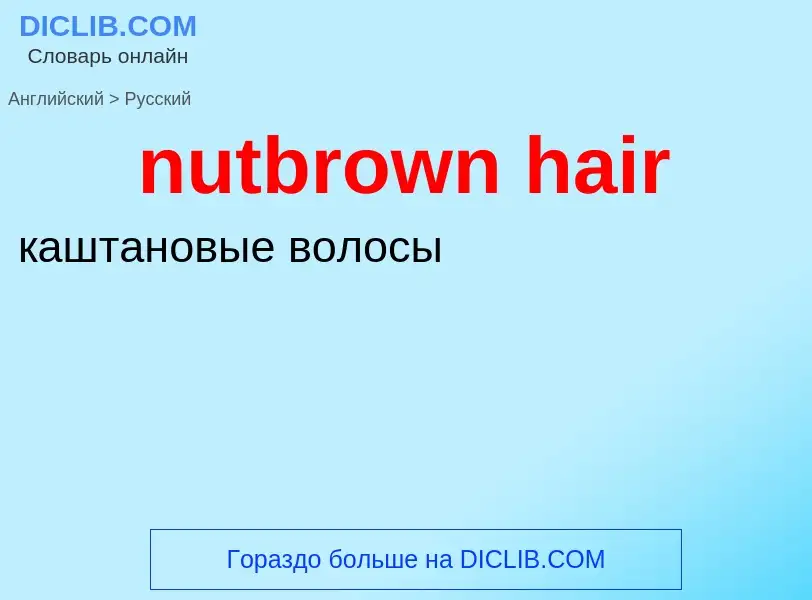 Vertaling van &#39nutbrown hair&#39 naar Russisch