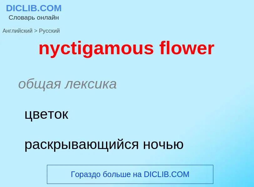 Vertaling van &#39nyctigamous flower&#39 naar Russisch