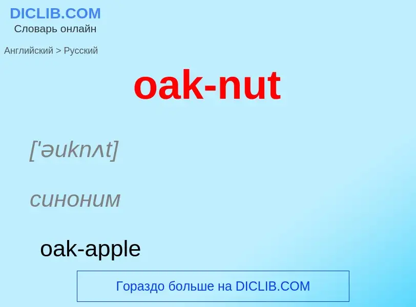 Как переводится oak-nut на Русский язык