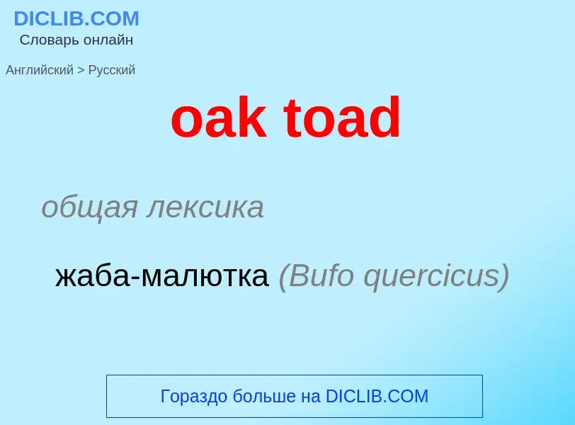 Как переводится oak toad на Русский язык