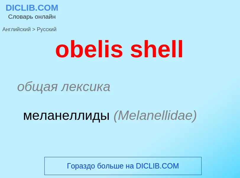 Как переводится obelis shell на Русский язык